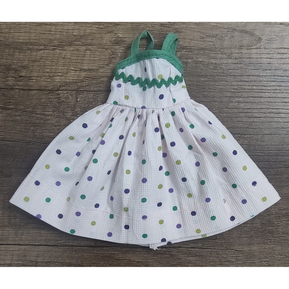 Vintage Miss Revlon Dress Polkadot Green Straps B16
